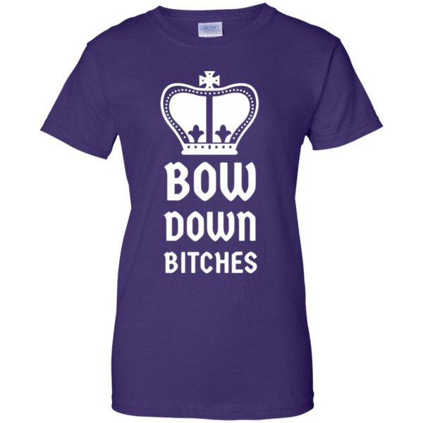 bow down bitches womens t shirt - lady t shirt - purple