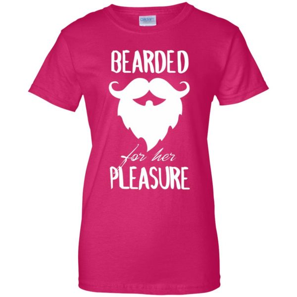 bearded for her pleasure womens t shirt - lady t shirt - pink heliconia