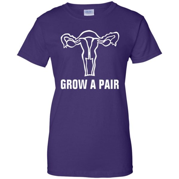grow a pair ovaries womens t shirt - lady t shirt - purple