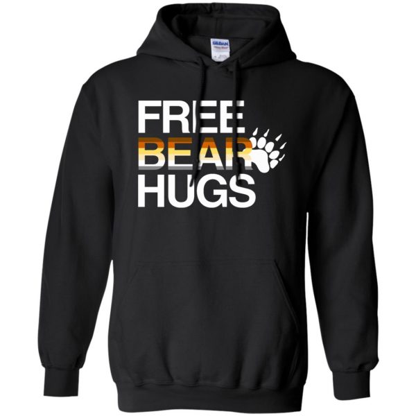 free bear hugs hoodie - black