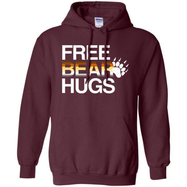 free bear hugs hoodie - maroon