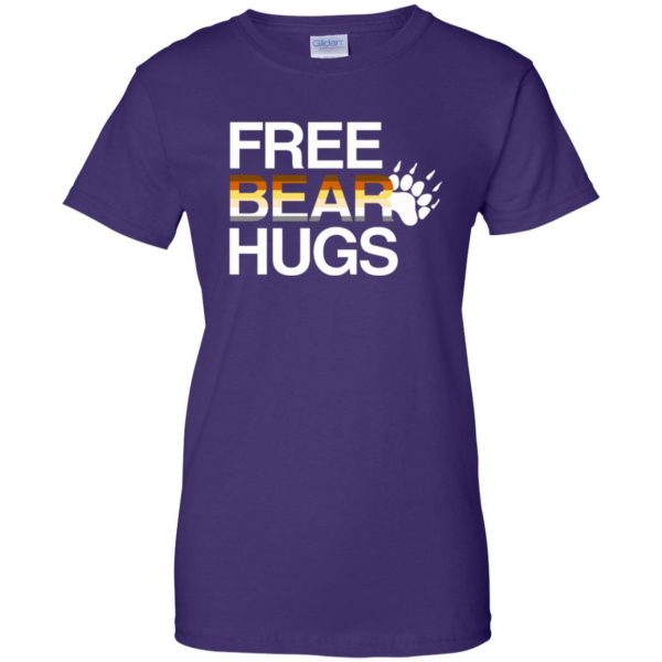 free bear hugs womens t shirt - lady t shirt - purple