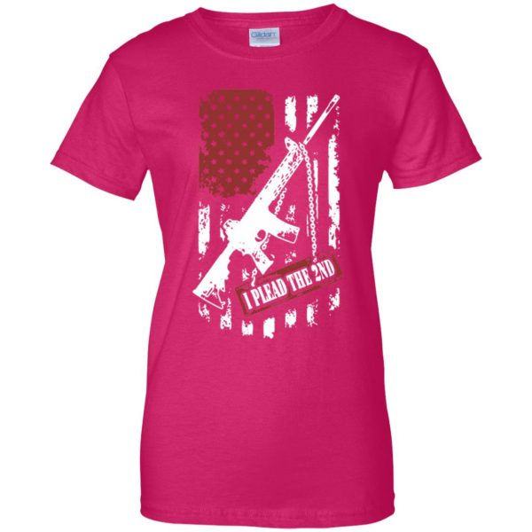 i plead the 2nd womens t shirt - lady t shirt - pink heliconia