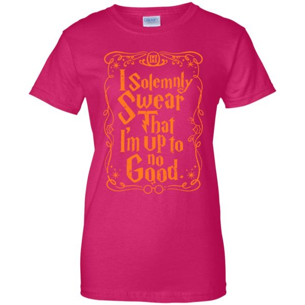 i solemnly swear womens t shirt - lady t shirt - pink heliconia