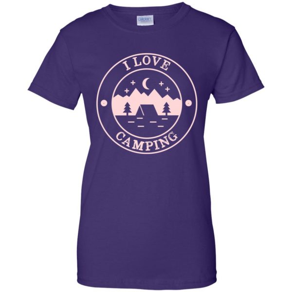 i love camping womens t shirt - lady t shirt - purple