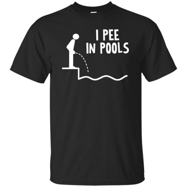 i pee in pools shirt - black