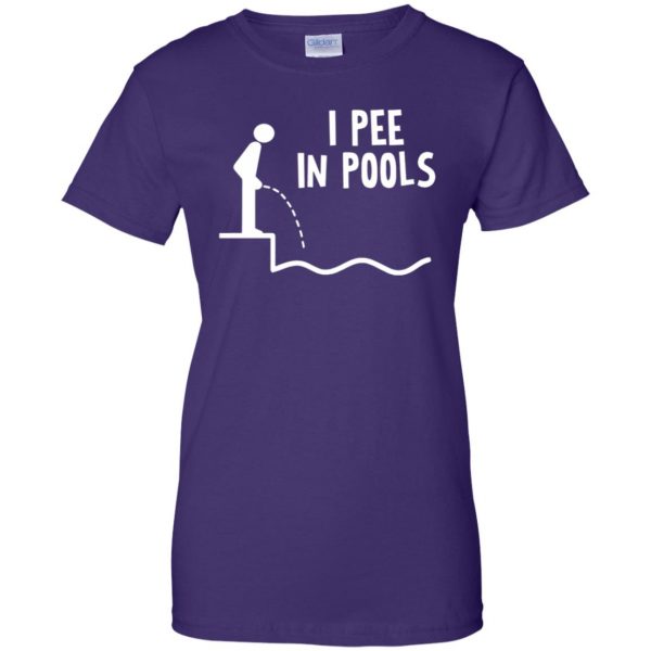 i pee in pools womens t shirt - lady t shirt - purple