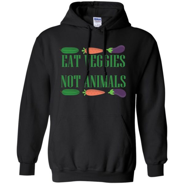eat veggies not animals hoodie - black