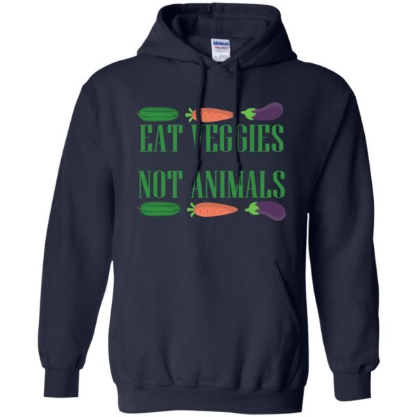 eat veggies not animals hoodie - navy blue