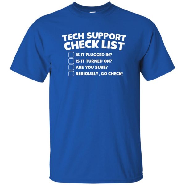 tech support t shirt - royal blue
