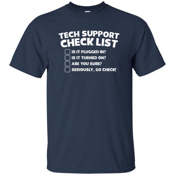 tech support t shirt - navy blue