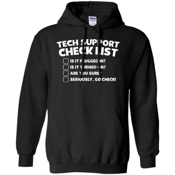 tech support hoodie - black