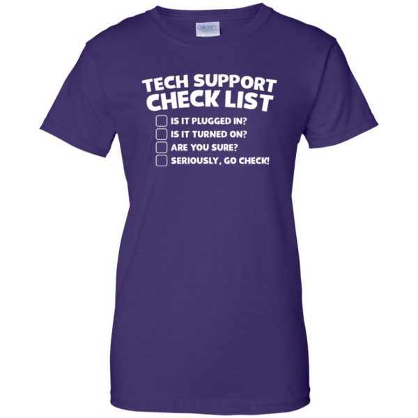 tech support womens t shirt - lady t shirt - purple