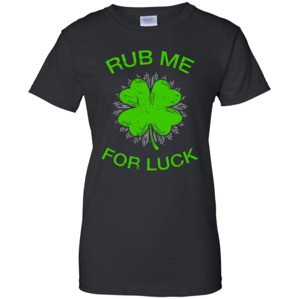 rub me for luck womens t shirt - lady t shirt - black