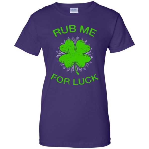 rub me for luck womens t shirt - lady t shirt - purple