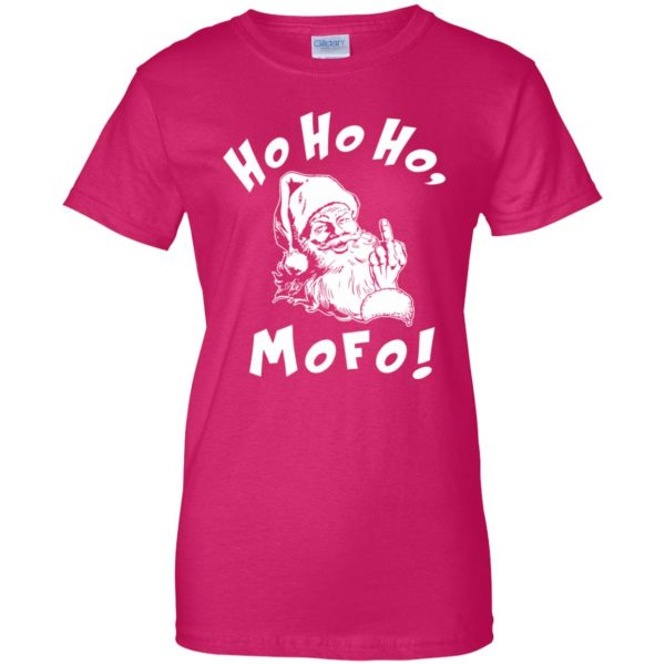 ho ho ho womens t shirt - lady t shirt - pink heliconia
