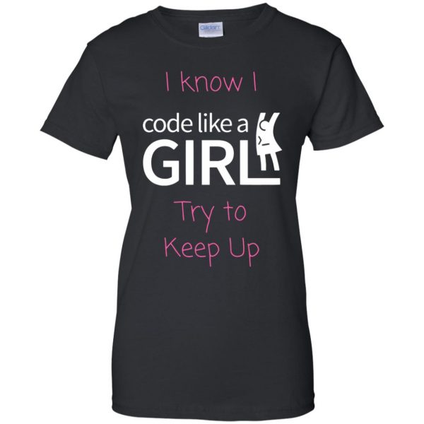 code like a girl womens t shirt - lady t shirt - black