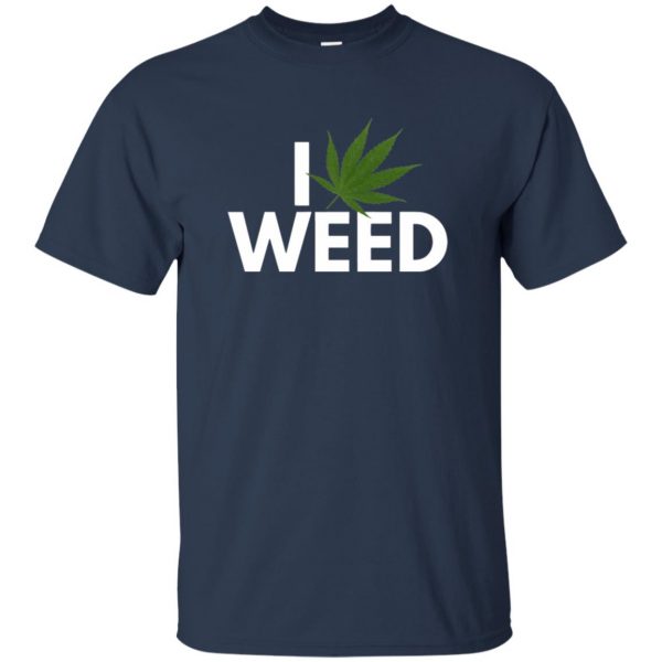 i love weed t shirt - navy blue