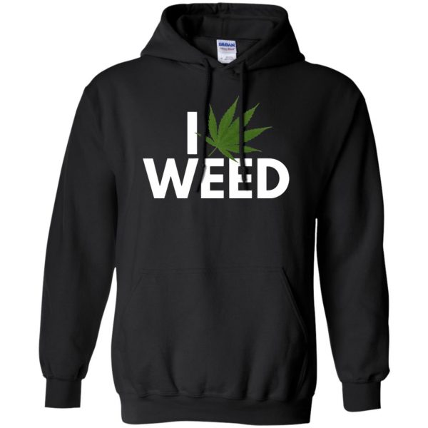 i love weed hoodie - black