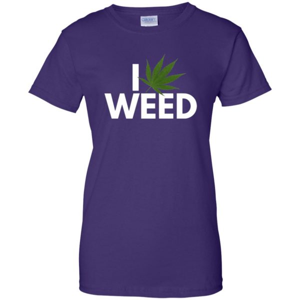 i love weed womens t shirt - lady t shirt - purple