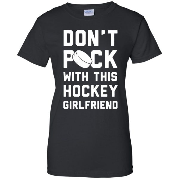 hockey girlfriend womens t shirt - lady t shirt - black