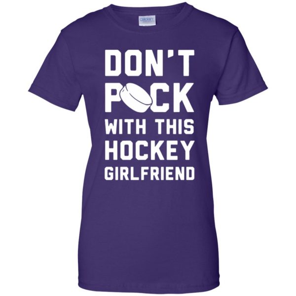 hockey girlfriend womens t shirt - lady t shirt - purple