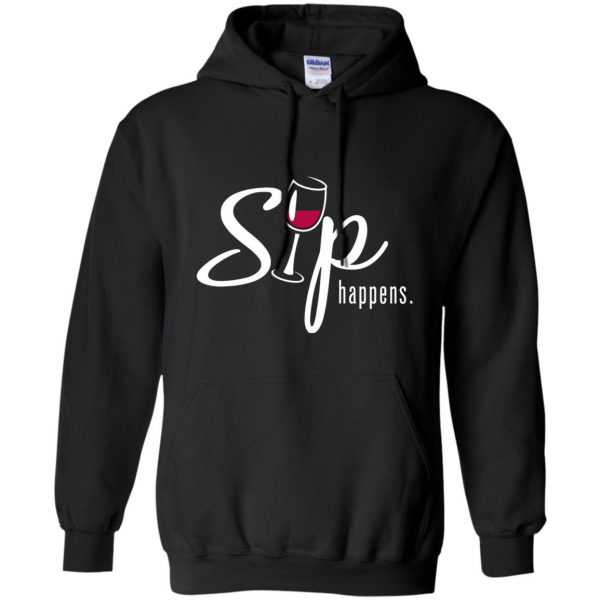 sip happens hoodie - black
