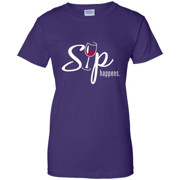 sip happens womens t shirt - lady t shirt - purple