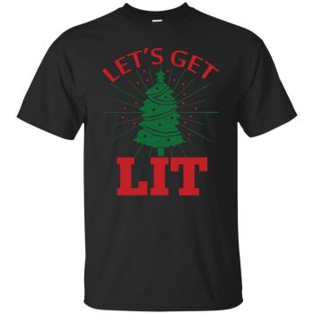 get lit christmas shirt - black