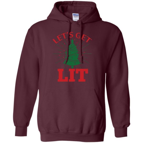 get lit christmas hoodie - maroon