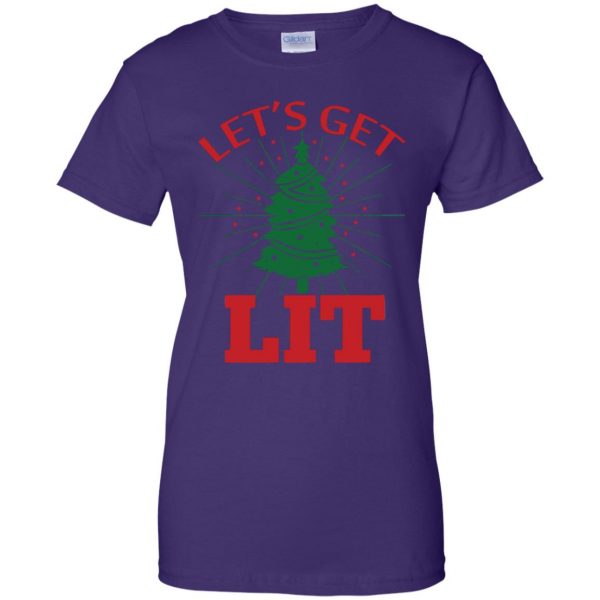 get lit christmas womens t shirt - lady t shirt - purple