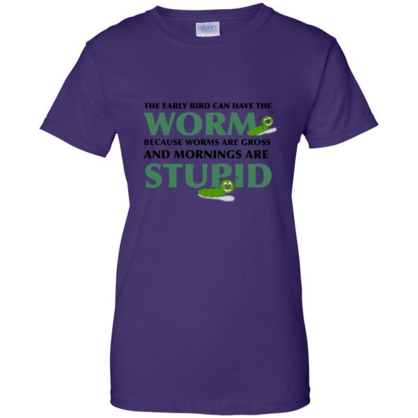the early bird can have the worm womens t shirt - lady t shirt - purple