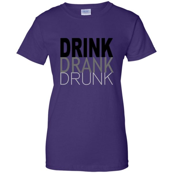 drink drank drunk womens t shirt - lady t shirt - purple