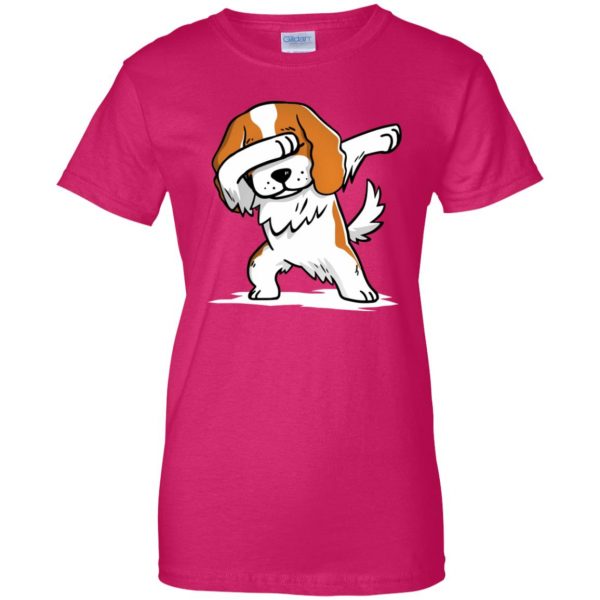 cavalier king charles womens t shirt - lady t shirt - pink heliconia