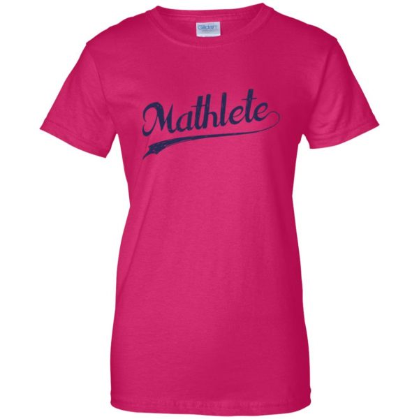 mathlete womens t shirt - lady t shirt - pink heliconia