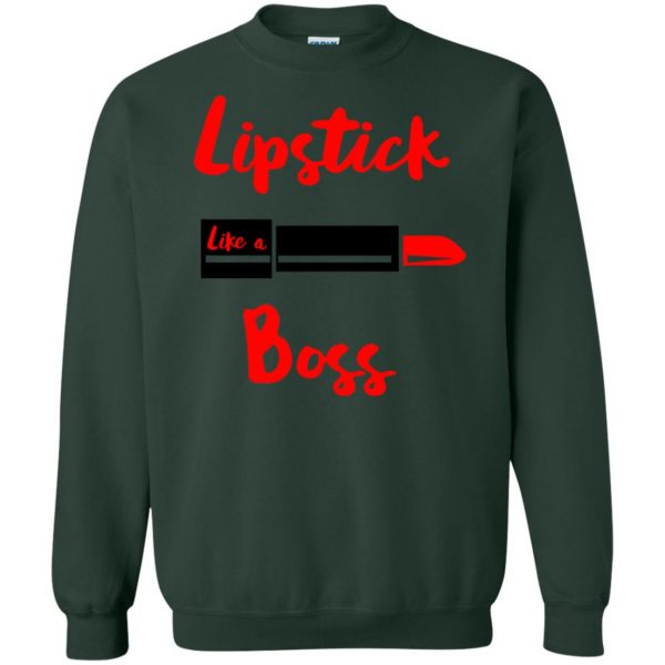 lipstick sweatshirt - forest green