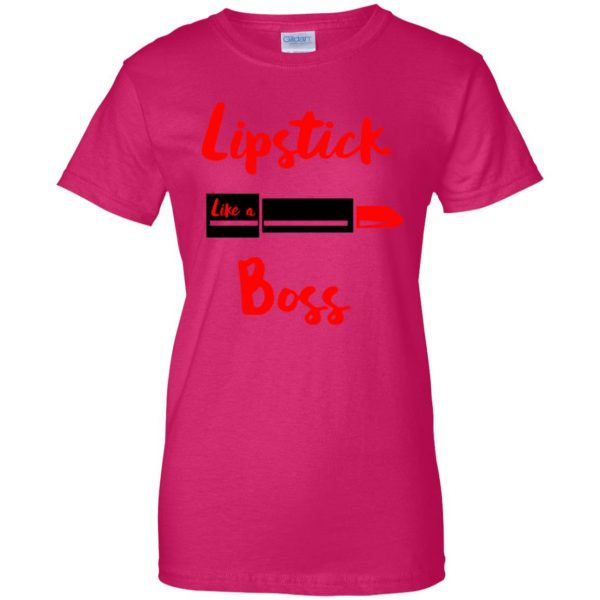 lipstick womens t shirt - lady t shirt - pink heliconia