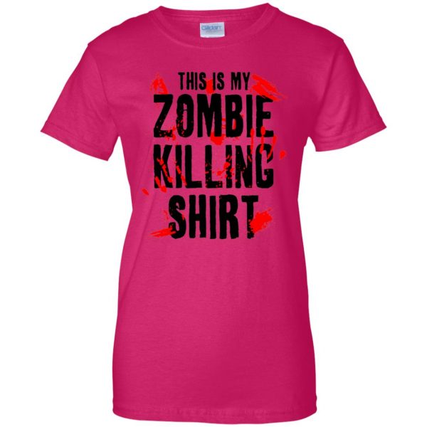 this is my zombie killing womens t shirt - lady t shirt - pink heliconia