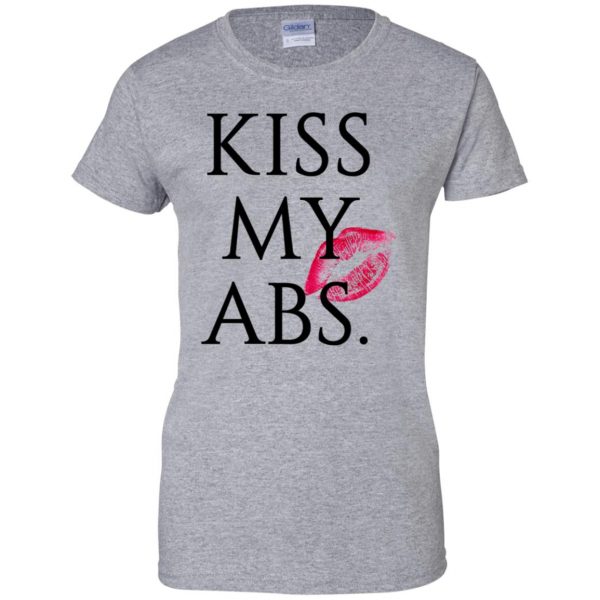 kiss my abs womens t shirt - lady t shirt - sport grey