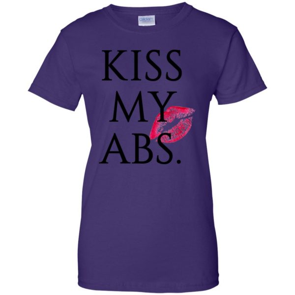 kiss my abs womens t shirt - lady t shirt - purple