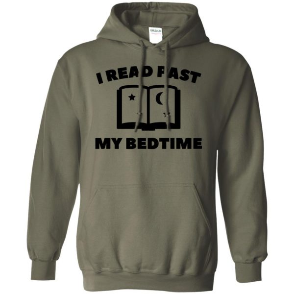 i read past my bedtime hoodie - military green