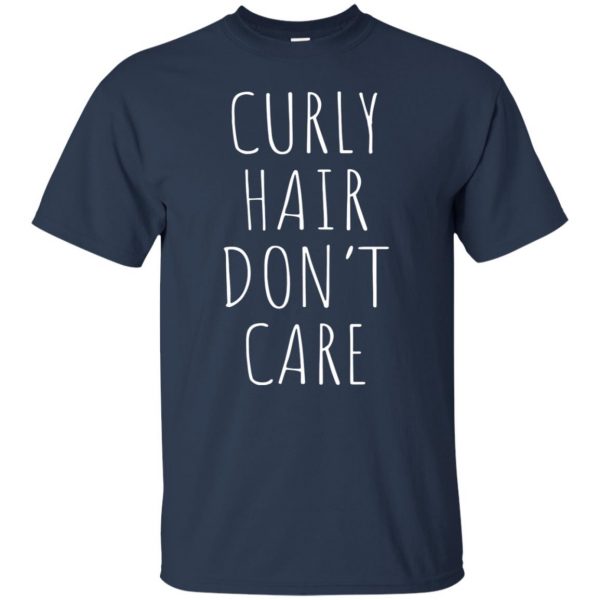 curly hair don't care t shirt - navy blue
