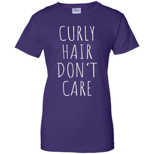 curly hair don't care womens t shirt - lady t shirt - purple