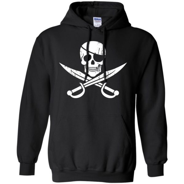 pirate flag hoodie - black
