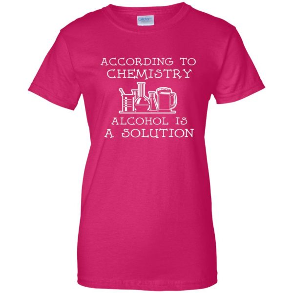 alcohol is a solution womens t shirt - lady t shirt - pink heliconia