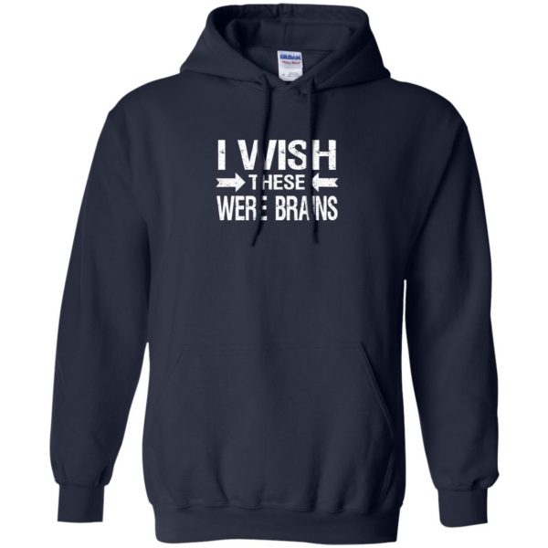 i wish these were brains hoodie - navy blue
