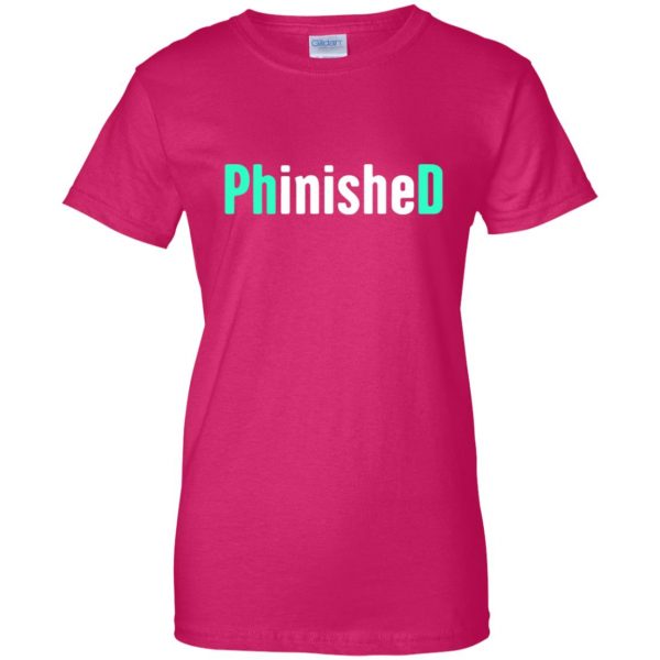 phinished womens t shirt - lady t shirt - pink heliconia