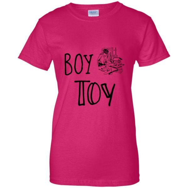 boy toy womens t shirt - lady t shirt - pink heliconia