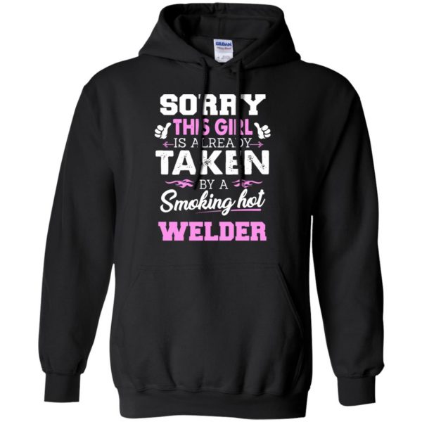 welder wife hoodie - black