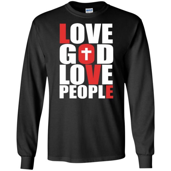 love god love people long sleeve - black